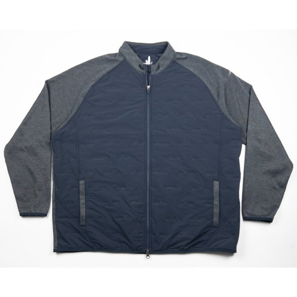 Johnnie-O Whatley Golf Jacket Men's 2XL Full Zip Navy Blue Gray Mixed Media